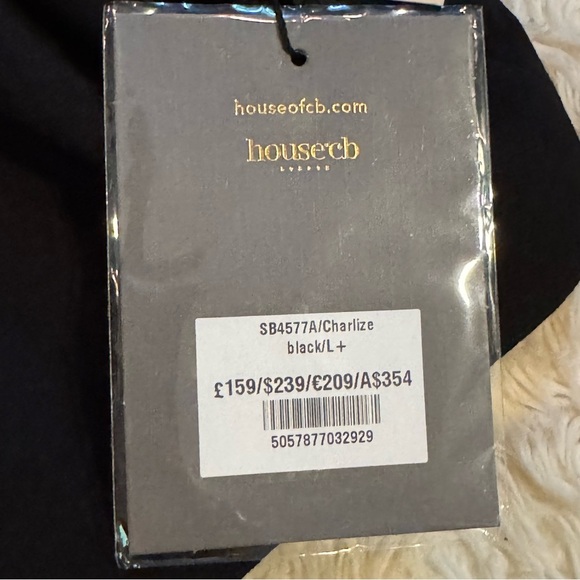 NWT House of CB Charlize Black Crystal Trim Dress - Size L+ - Picture 6 of 7